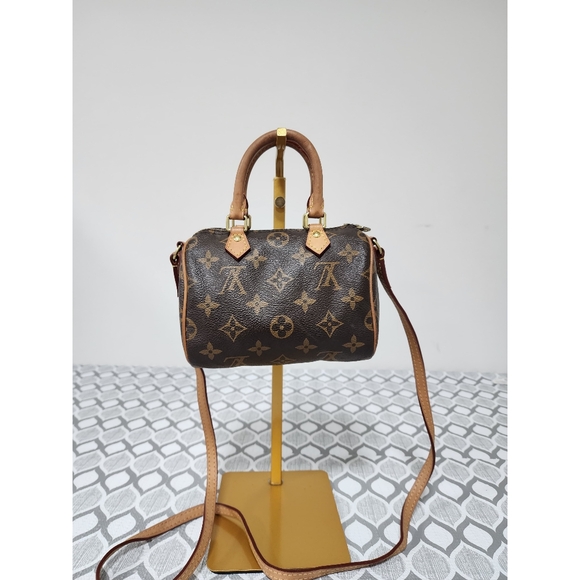 LOUIS VUITTON Monogram Canvas Mini Nano Speedy Bag Brown - Picture 3 of 15